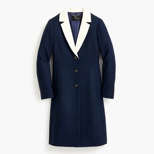 J.Crew Contrast Lapel Topcoat in Double Serge Wool